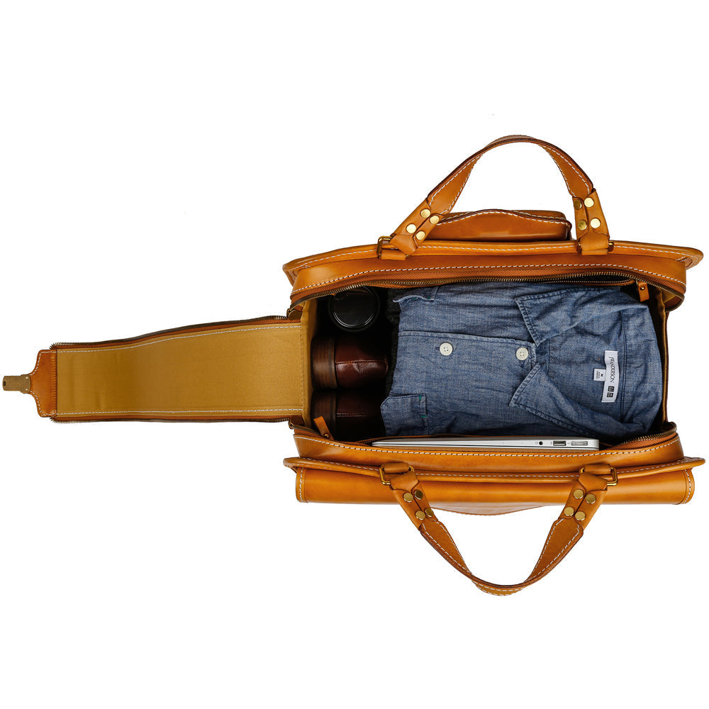 Genuine Vintage Italian Vegetable Tanned Leather 20-inch Carry-on Universal wheel Cabin Rolling Spinner Travel Luggage-9