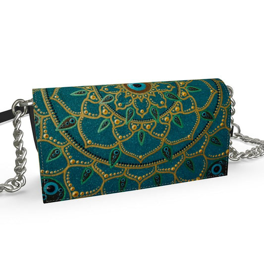 Kenway Psychedelic Leather Evening Bag by LDM Fashion.