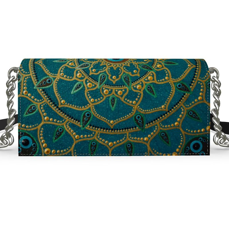 Kenway Psychedelic Leather Evening Bag by LDM Fashion.